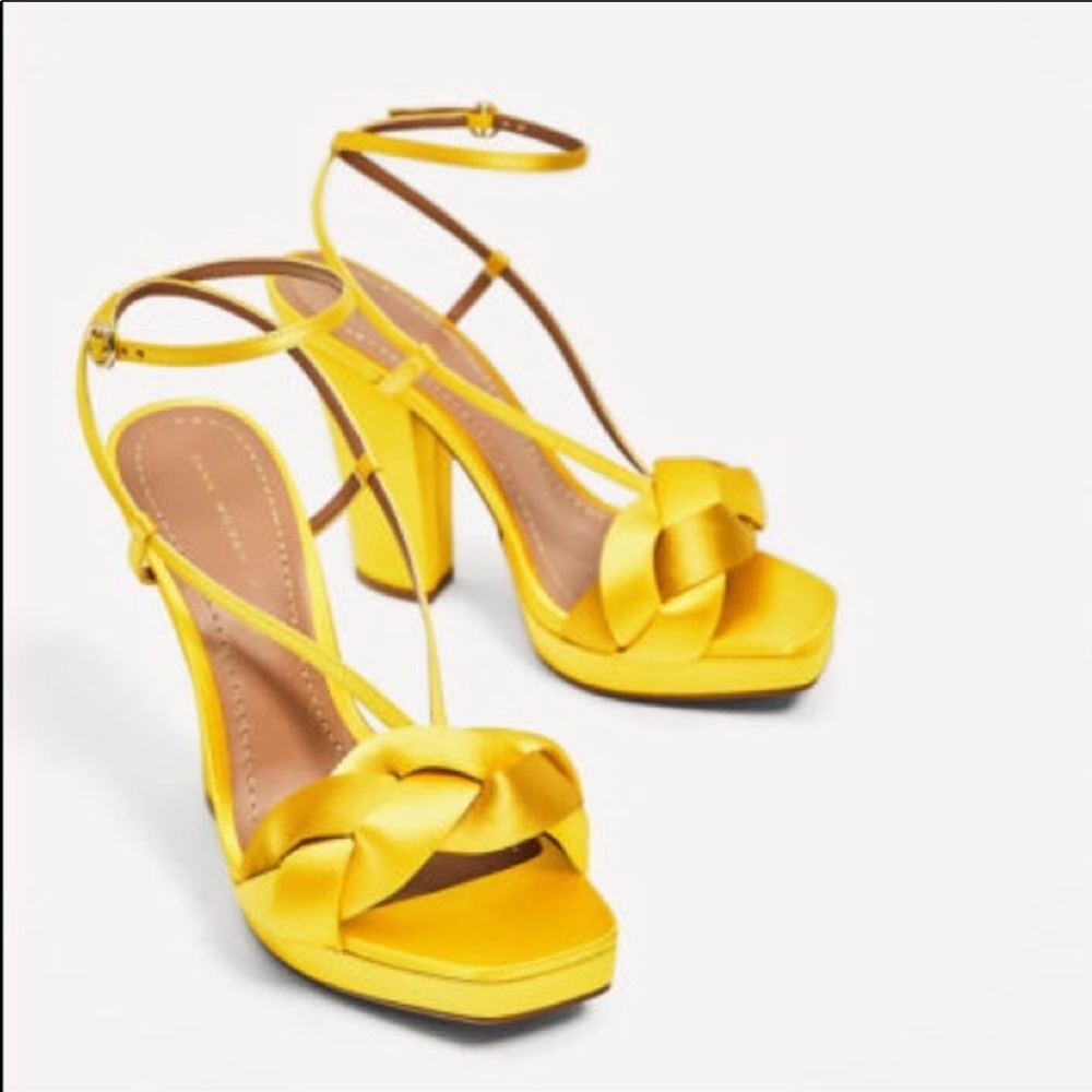 Zara Yellow Gold High Heel Sandals